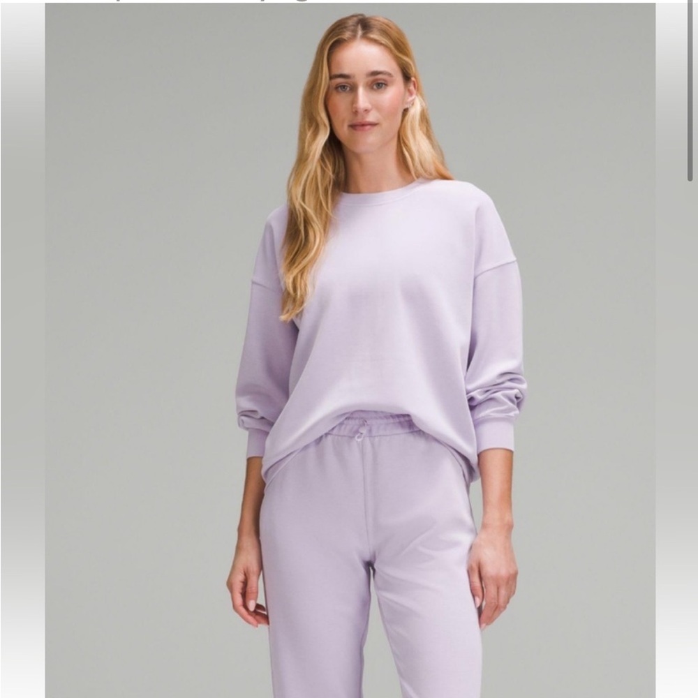 lululemon Softstreme Perfectly Oversized Cropped  Crew Sweater lavender frost